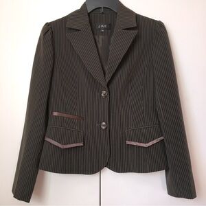 Vintage 90's jKE Brown Striped Two Button Blazer